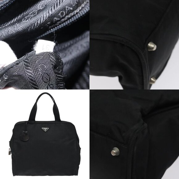 PRADA Hand Bag Nylon Black Silver Auth bs24646 - Picture 14 of 16